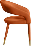 Destiny Contemporary Dining Chair with Rounded Back and Gold-Tipped Legs for Elegant Dining Experience