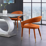 Destiny Contemporary Dining Chair with Rounded Back and Gold-Tipped Legs for Elegant Dining Experience