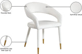 Destiny Contemporary Dining Chair with Rounded Back and Gold-Tipped Legs for Elegant Dining Experience