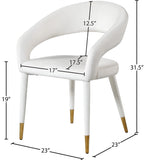 Destiny Contemporary Dining Chair with Rounded Back and Gold-Tipped Legs for Elegant Dining Experience