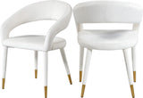 Destiny Contemporary Dining Chair with Rounded Back and Gold-Tipped Legs for Elegant Dining Experience