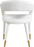 Destiny Contemporary Dining Chair with Rounded Back and Gold-Tipped Legs for Elegant Dining Experience