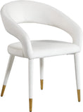 Destiny Contemporary Dining Chair with Rounded Back and Gold-Tipped Legs for Elegant Dining Experience