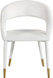 Destiny Contemporary Dining Chair with Rounded Back and Gold-Tipped Legs for Elegant Dining Experience