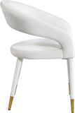 Destiny Contemporary Dining Chair with Rounded Back and Gold-Tipped Legs for Elegant Dining Experience