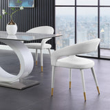 Destiny Contemporary Dining Chair with Rounded Back and Gold-Tipped Legs for Elegant Dining Experience