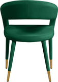 Destiny Contemporary Dining Chair with Rounded Back and Gold-Tipped Legs for Elegant Dining Experience