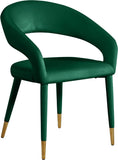 Destiny Contemporary Dining Chair with Rounded Back and Gold-Tipped Legs for Elegant Dining Experience