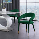 Destiny Contemporary Dining Chair with Rounded Back and Gold-Tipped Legs for Elegant Dining Experience