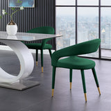 Destiny Contemporary Dining Chair with Rounded Back and Gold-Tipped Legs for Elegant Dining Experience