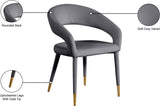 Destiny Contemporary Dining Chair with Rounded Back and Gold-Tipped Legs for Elegant Dining Experience