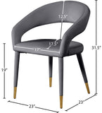 Destiny Contemporary Dining Chair with Rounded Back and Gold-Tipped Legs for Elegant Dining Experience