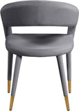 Destiny Contemporary Dining Chair with Rounded Back and Gold-Tipped Legs for Elegant Dining Experience
