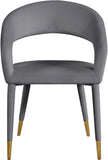 Destiny Contemporary Dining Chair with Rounded Back and Gold-Tipped Legs for Elegant Dining Experience