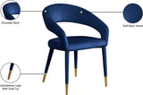 Destiny Contemporary Dining Chair with Rounded Back and Gold-Tipped Legs for Elegant Dining Experience