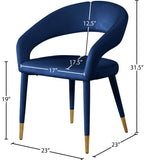 Destiny Contemporary Dining Chair with Rounded Back and Gold-Tipped Legs for Elegant Dining Experience