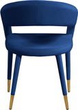 Destiny Contemporary Dining Chair with Rounded Back and Gold-Tipped Legs for Elegant Dining Experience