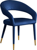 Destiny Contemporary Dining Chair with Rounded Back and Gold-Tipped Legs for Elegant Dining Experience