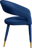 Destiny Contemporary Dining Chair with Rounded Back and Gold-Tipped Legs for Elegant Dining Experience