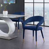 Destiny Contemporary Dining Chair with Rounded Back and Gold-Tipped Legs for Elegant Dining Experience