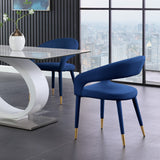 Destiny Contemporary Dining Chair with Rounded Back and Gold-Tipped Legs for Elegant Dining Experience