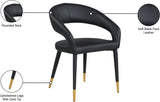 Destiny Contemporary Dining Chair with Elegant Gold-Tipped Legs and Chic Rounded Back Comfort