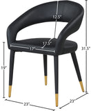 Destiny Contemporary Dining Chair with Elegant Gold-Tipped Legs and Chic Rounded Back Comfort