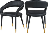 Destiny Contemporary Dining Chair with Elegant Gold-Tipped Legs and Chic Rounded Back Comfort