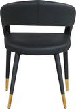 Destiny Contemporary Dining Chair with Elegant Gold-Tipped Legs and Chic Rounded Back Comfort