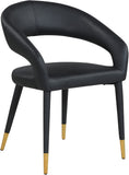 Destiny Contemporary Dining Chair with Elegant Gold-Tipped Legs and Chic Rounded Back Comfort