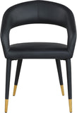 Destiny Contemporary Dining Chair with Elegant Gold-Tipped Legs and Chic Rounded Back Comfort