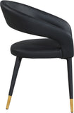 Destiny Contemporary Dining Chair with Elegant Gold-Tipped Legs and Chic Rounded Back Comfort