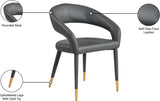 Destiny Contemporary Dining Chair with Elegant Gold-Tipped Legs and Chic Rounded Back Comfort