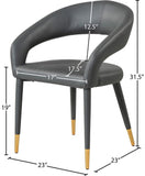 Destiny Contemporary Dining Chair with Elegant Gold-Tipped Legs and Chic Rounded Back Comfort