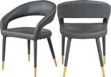 Destiny Contemporary Dining Chair with Elegant Gold-Tipped Legs and Chic Rounded Back Comfort