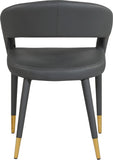 Destiny Contemporary Dining Chair with Elegant Gold-Tipped Legs and Chic Rounded Back Comfort