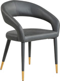 Destiny Contemporary Dining Chair with Elegant Gold-Tipped Legs and Chic Rounded Back Comfort