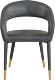 Destiny Contemporary Dining Chair with Elegant Gold-Tipped Legs and Chic Rounded Back Comfort