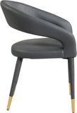 Destiny Contemporary Dining Chair with Elegant Gold-Tipped Legs and Chic Rounded Back Comfort