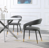 Destiny Contemporary Dining Chair with Elegant Gold-Tipped Legs and Chic Rounded Back Comfort