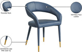 Destiny Contemporary Dining Chair with Elegant Gold-Tipped Legs and Chic Rounded Back Comfort