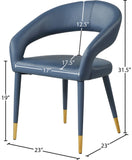 Destiny Contemporary Dining Chair with Elegant Gold-Tipped Legs and Chic Rounded Back Comfort