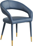 Destiny Contemporary Dining Chair with Elegant Gold-Tipped Legs and Chic Rounded Back Comfort