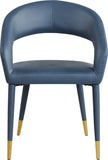 Destiny Contemporary Dining Chair with Elegant Gold-Tipped Legs and Chic Rounded Back Comfort