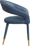 Destiny Contemporary Dining Chair with Elegant Gold-Tipped Legs and Chic Rounded Back Comfort
