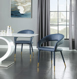 Destiny Contemporary Dining Chair with Elegant Gold-Tipped Legs and Chic Rounded Back Comfort