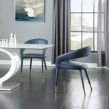 Destiny Contemporary Dining Chair with Elegant Gold-Tipped Legs and Chic Rounded Back Comfort