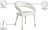 Destiny Contemporary Dining Chair with Elegant Gold-Tipped Legs and Chic Rounded Back Comfort