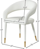 Destiny Contemporary Dining Chair with Elegant Gold-Tipped Legs and Chic Rounded Back Comfort
