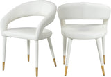 Destiny Contemporary Dining Chair with Elegant Gold-Tipped Legs and Chic Rounded Back Comfort